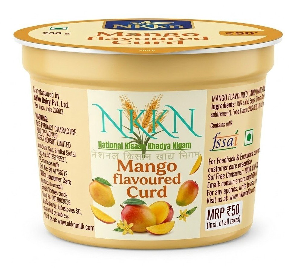 NKKN Brand Mango Flavoured Curd – A Perfect Blend of Taste, Health, and Convenience