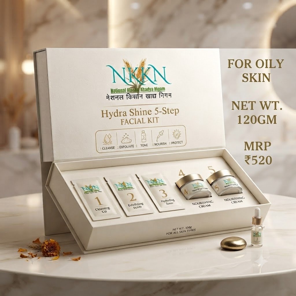 NKKN Brand Hydra Shine 5-Step Facial Kit for Oily Skin – The Complete Solution for Fresh, Oil-Free, and Glowing Skin