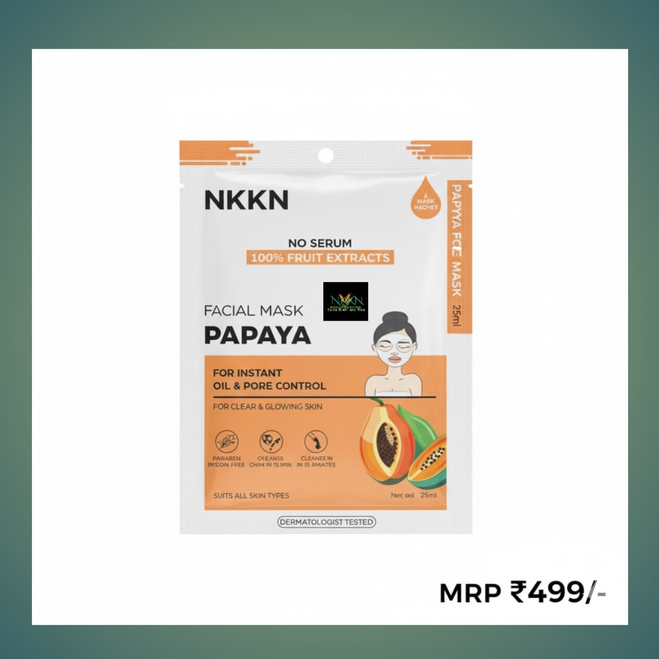 NKKN Brand Papaya Facial Mask for Instant Oil & Pore Control – Your Secret to Fresh, Matte, and Healthy-Looking Skin