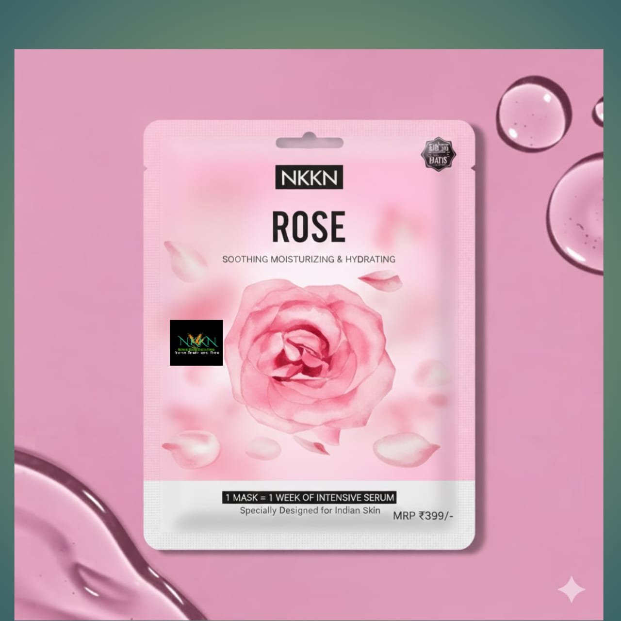 NKKN Brand Rose Sheet Mask – A Luxurious Hydrating Skincare Experience for Soft, Glowing Skin